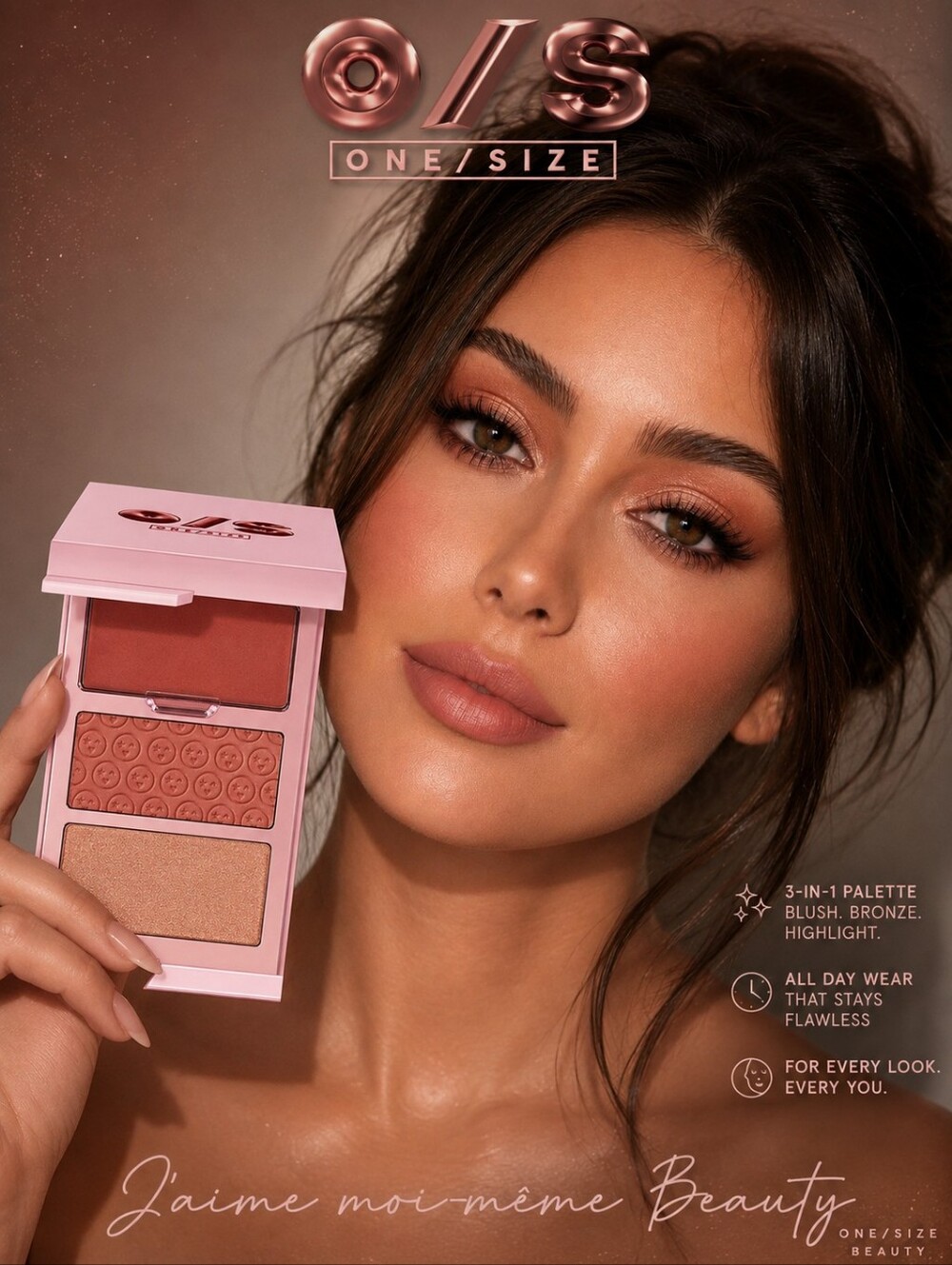 ONE SIZE Blush & Highlighter Trio- Very That - Rosey Nude Mauve